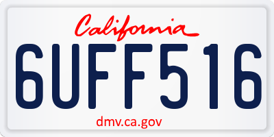 CA license plate 6UFF516