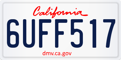 CA license plate 6UFF517