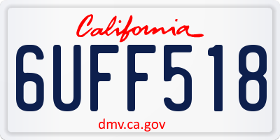 CA license plate 6UFF518