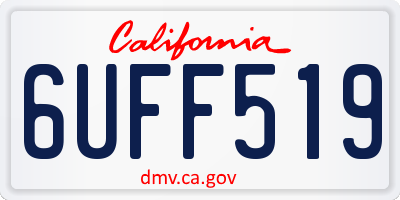 CA license plate 6UFF519