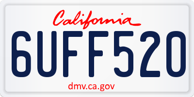CA license plate 6UFF520