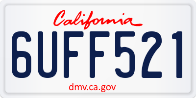 CA license plate 6UFF521