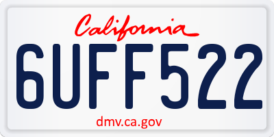 CA license plate 6UFF522