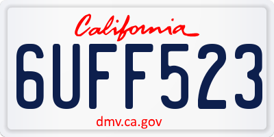 CA license plate 6UFF523