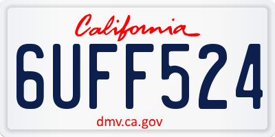 CA license plate 6UFF524