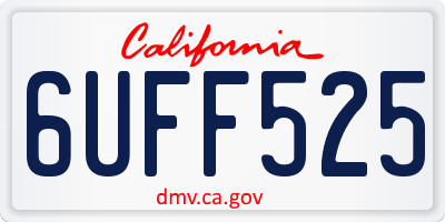 CA license plate 6UFF525