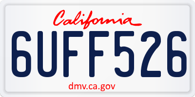 CA license plate 6UFF526