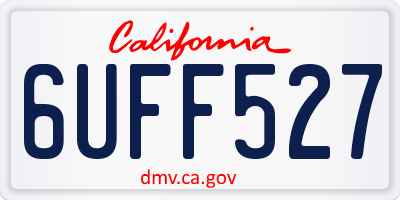 CA license plate 6UFF527