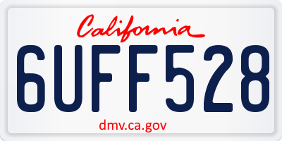 CA license plate 6UFF528