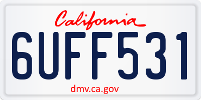 CA license plate 6UFF531