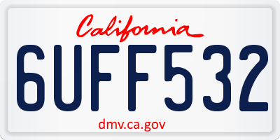 CA license plate 6UFF532