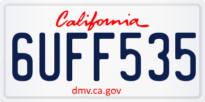 CA license plate 6UFF535