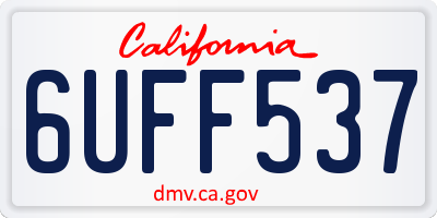 CA license plate 6UFF537