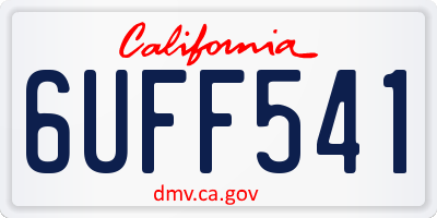 CA license plate 6UFF541