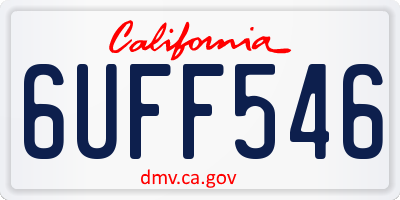 CA license plate 6UFF546