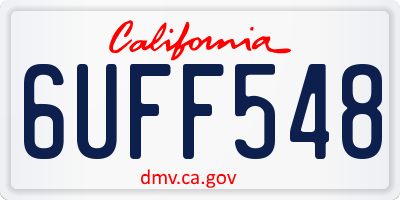 CA license plate 6UFF548