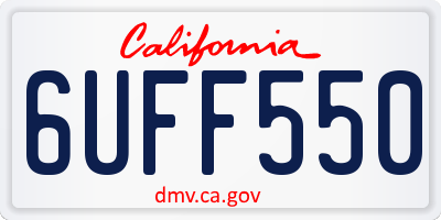 CA license plate 6UFF550