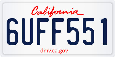CA license plate 6UFF551