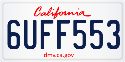 CA license plate 6UFF553