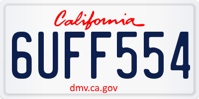 CA license plate 6UFF554
