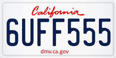 CA license plate 6UFF555