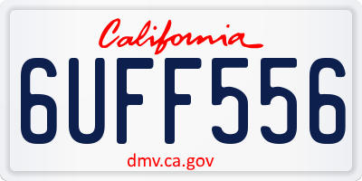 CA license plate 6UFF556