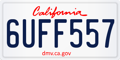 CA license plate 6UFF557