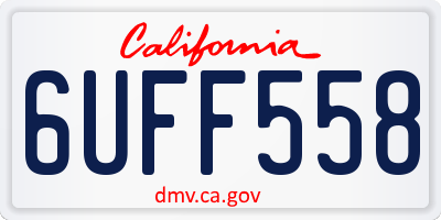 CA license plate 6UFF558