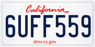 CA license plate 6UFF559