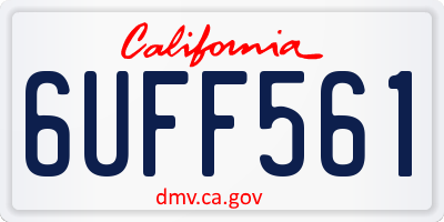 CA license plate 6UFF561
