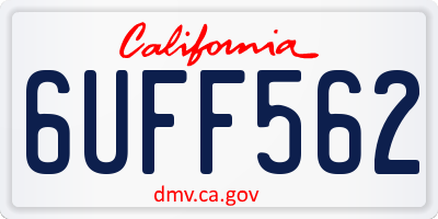 CA license plate 6UFF562