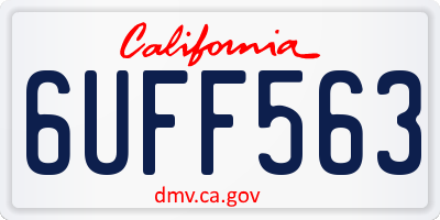 CA license plate 6UFF563