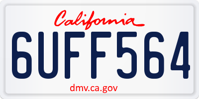 CA license plate 6UFF564