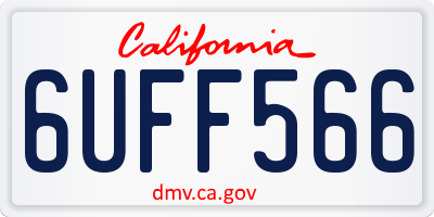 CA license plate 6UFF566