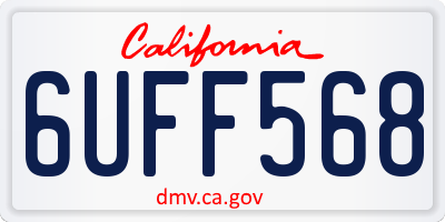 CA license plate 6UFF568