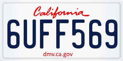 CA license plate 6UFF569
