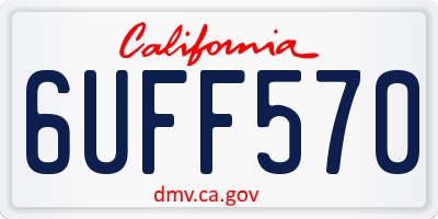 CA license plate 6UFF570