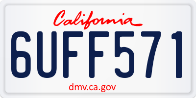 CA license plate 6UFF571