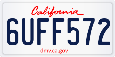 CA license plate 6UFF572