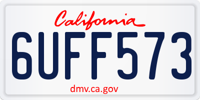 CA license plate 6UFF573