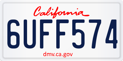 CA license plate 6UFF574