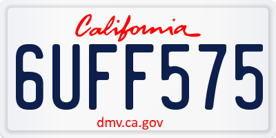 CA license plate 6UFF575