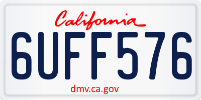 CA license plate 6UFF576