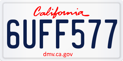 CA license plate 6UFF577