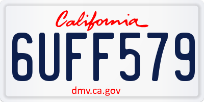 CA license plate 6UFF579