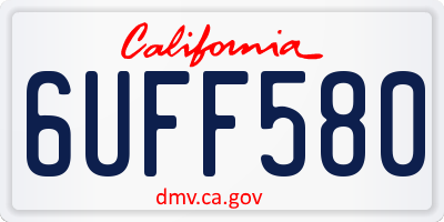 CA license plate 6UFF580