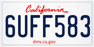 CA license plate 6UFF583