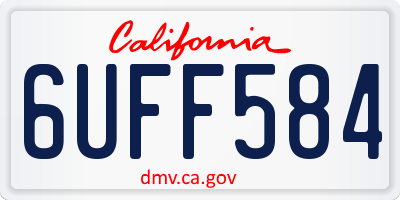 CA license plate 6UFF584