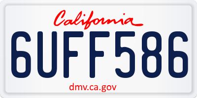 CA license plate 6UFF586