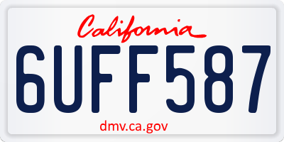 CA license plate 6UFF587